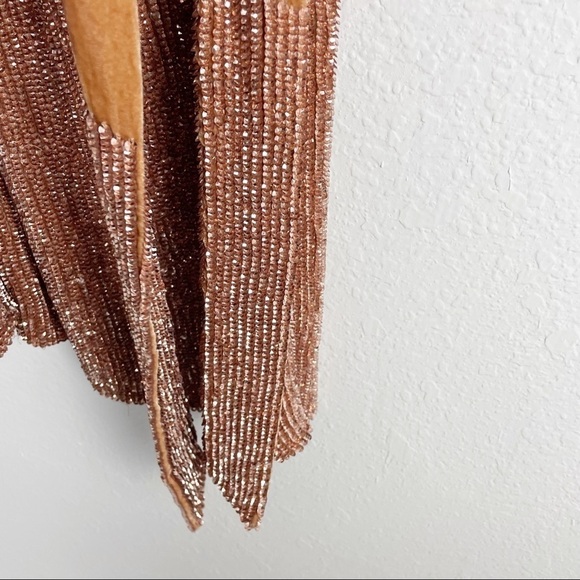 Retrofete Ella Sequin One Shoulder Mini Dress in Bronze Gold Metallic Cocktail - Picture 5 of 9